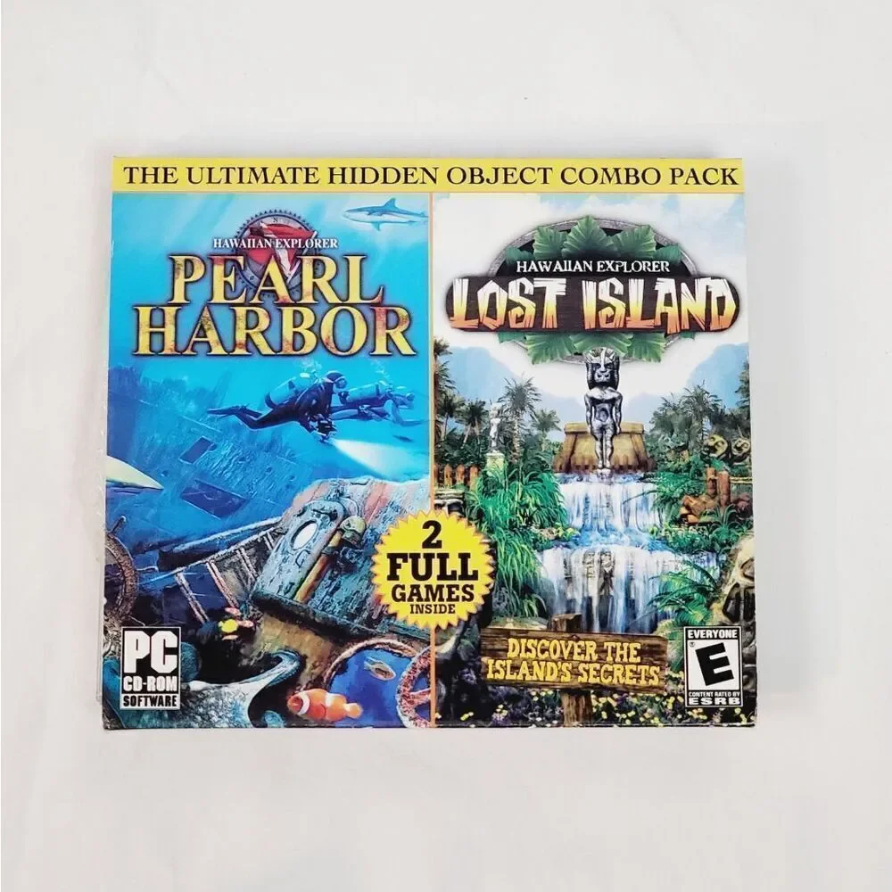 Hawaiian Explorer Pearl Harbor & Lost Island PC CD-Rom hidden object seek combo